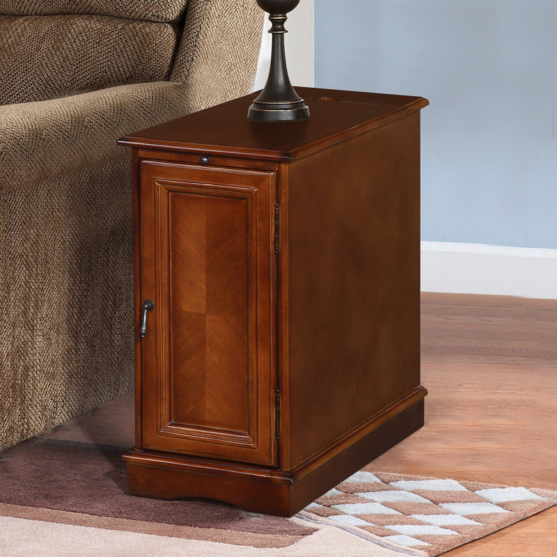 Canora Grey Hewett Tray Top Block End Table with Storage and BuiltIn Outlets Wayfair